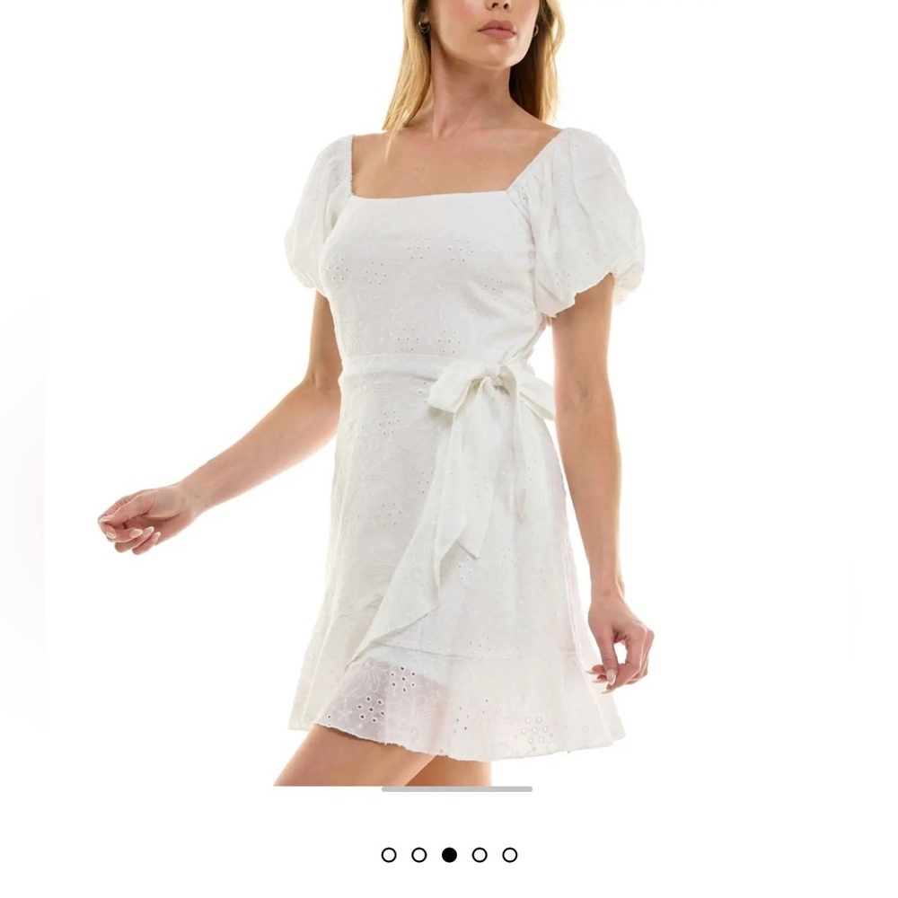Trixxi White Ruffled Tie‎ Front Sundress
